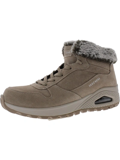 Skechers Uno-rugged Womens Leather Water Repellent Ankle Boots In Beige