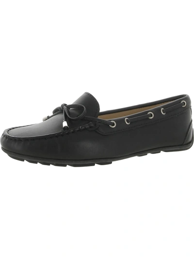 Driver Club Usa Nantucket 2 Womens Leather Slip On Loafers In Black