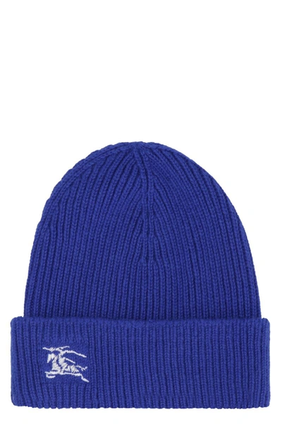 Burberry Knitted Beanie In Blue