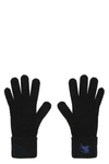 Burberry Ekd-embroidered Knitted Gloves In Black