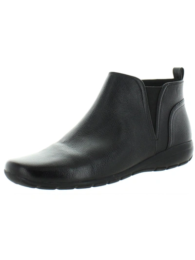 Easy Spirit Aerial Womens Leather Low Heel Ankle Boots In Black