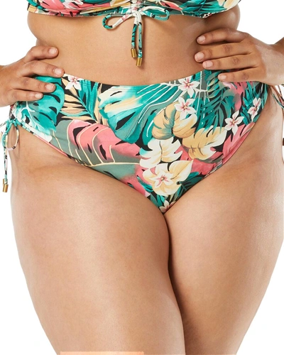 Coco Reef Women's Inspire Shirred High-waist Bikini Bottoms In Black Tropical