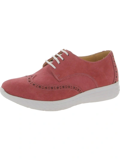 Driver Club Usa Raleigh Womens Leather Lace-up Oxfords In Pink