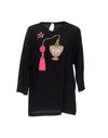 DOLCE & GABBANA DOLCE & GABBANA WOMAN TOP BLACK SIZE 6 SILK, POLYESTER, GLASS, BRASS, COTTON,38671141OA 1