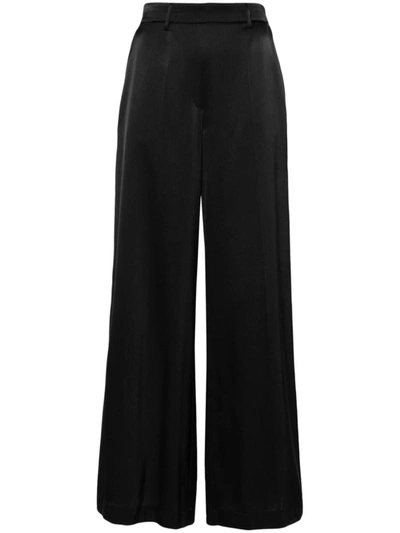 Forte Forte Forte_forte Stretch Silk Satin Wide Pants Clothing In Black