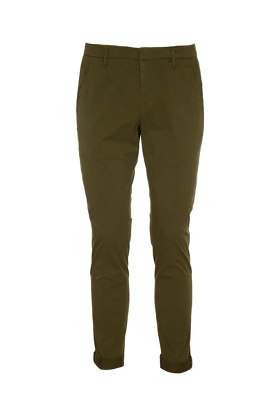 Dondup Green Cotton Chino Trousers In Verde