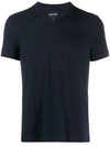 Giorgio Armani Logo Short-sleeved Polo Shirt In Blue