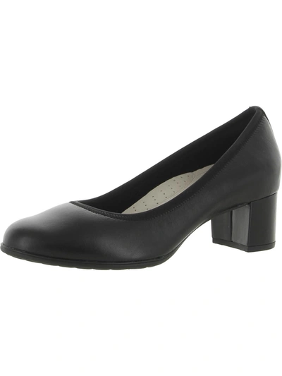 Aravon Womens Leather Slip On Pumps In Black