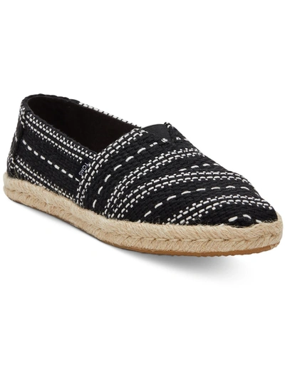 Toms Womens Espadrille Slip On Loafers In Black