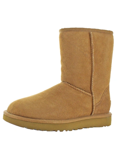 UGG CLASSIC SHORT II WOMENS LINED SUEDE CASUAL BOOTS