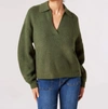 APRICOT OVERSIZED RIBBED SWEATER IN GREEN