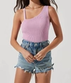 Astr Ribbed Knit Cutout Bodysuit In Pink In Pink