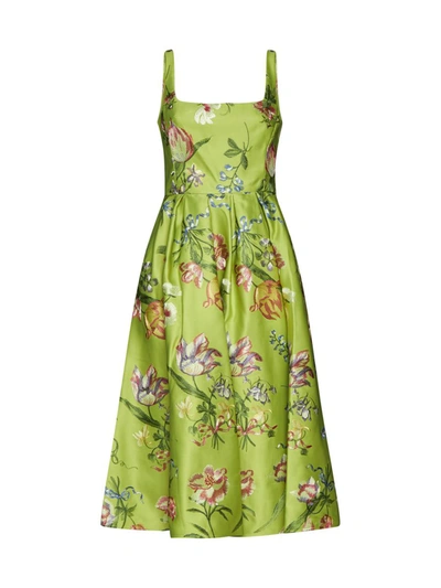 Marchesa Notte Dress In Spring Green Multi