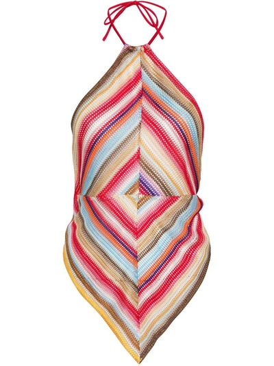 Missoni Striped Knit Halter Top In Multicolor