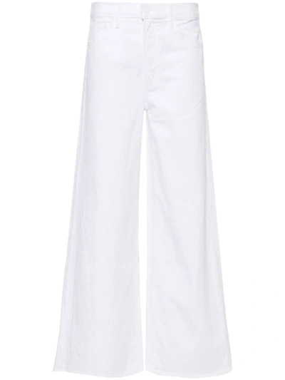 Mother The Undercover Raw Cut Flared Jeans In White