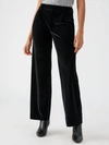 SANCTUARY FAYE SEMI HIGH RISE VELVET TROUSER IN BLACK