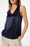 SOPHIE RUE BASIC SATIN TANK IN NAVY