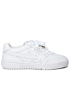 Palm Angels University Leather Sneakers Metallic Accents In White