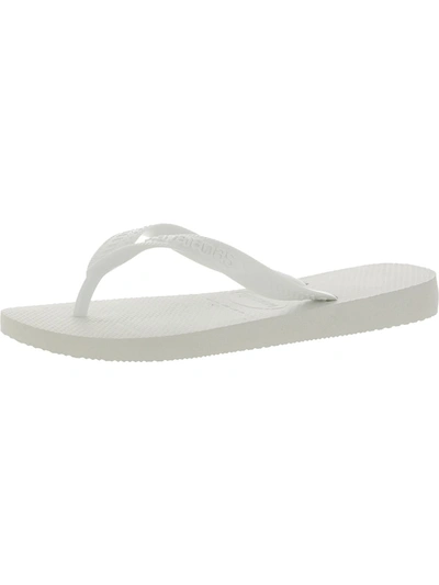 Havaianas Womens Textured Slip-on Thong Sandals In White