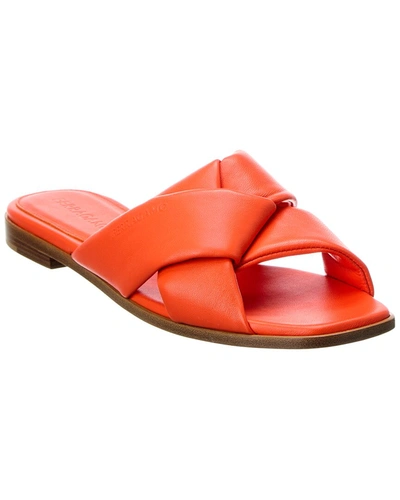 Ferragamo Alrai Leather Sandal In Orange