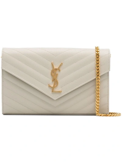 Saint Laurent Clutch  With Chain Cassandras Bags In Nude & Neutrals