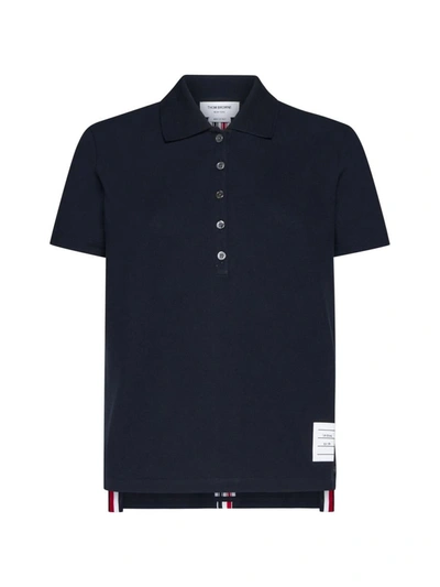 Thom Browne Classic Polo Shirt In Blue