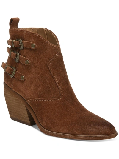 Zodiac Dacey Womens Suede Western Ankle Boots In Brown