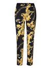 Versace Jeans Couture Chain Couture Printed Cropped Trousers In Black