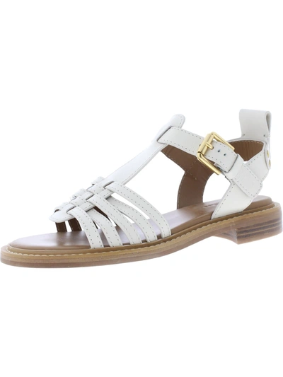 See By Chloé Womens Leather Buckle Slingback Sandals In White