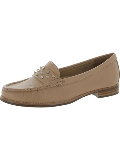 Driver Club Usa Loisville Womens Leather Slip-on Loafers In Beige