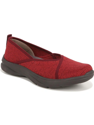Bzees Legacy Womens Knit Textured Casual And Fashion Sneakers In Red