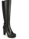 Naturalizer Kalina Womens Leather Block Heel Knee-high Boots In Black