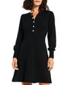 Nic + Zoe Twirl Time Long Sleeve Cotton Blend Knit Dress In Black