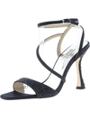 Badgley Mischka Sally Womens Leather Open Toe Heels In Black