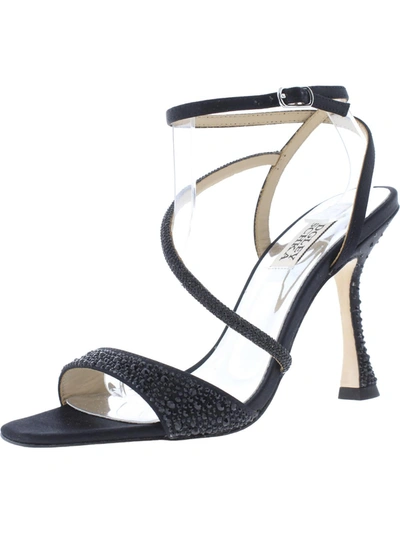 Badgley Mischka Sally Womens Leather Open Toe Heels In Black