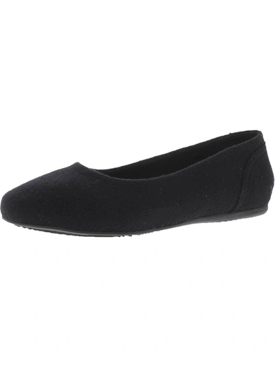 Softwalk Womens Fleece Comfort Slip-on Sneakers In Black