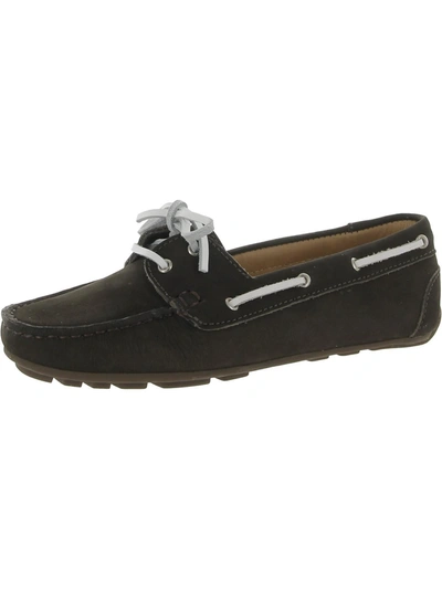 Driver Club Usa Dytona Womens Leather Slip-on Moccasins In Black