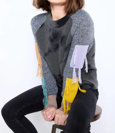 Lisa Todd On The Fringe Sweater In Shale/black In Multi