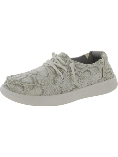 Bobs From Skechers Womens Canvas Slip On Boat Shoes In Grey