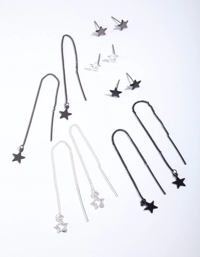 Lovisa Silver Mixed Metal Star Earrings