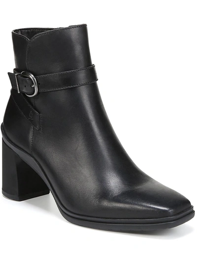 Naturalizer Aimee Womens Leather Water Repellent Ankle Boots In Black