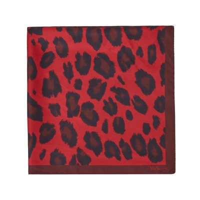 Mulberry Leopard Square In Red