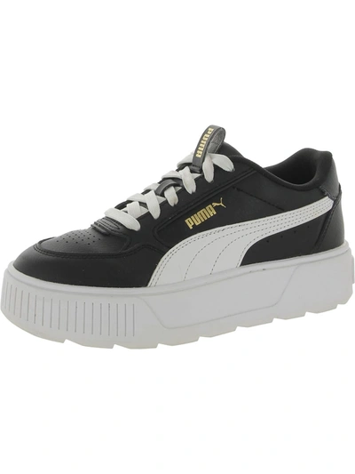 Puma Black And White Leather Sneakers In Multi