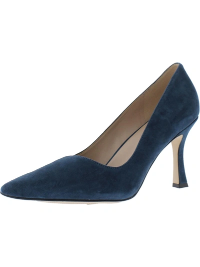 27 Edit Alice Womens Faux Suede Pointed Toe Pumps In Blue