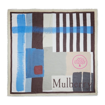 Mulberry Hand-painted Square In Blue