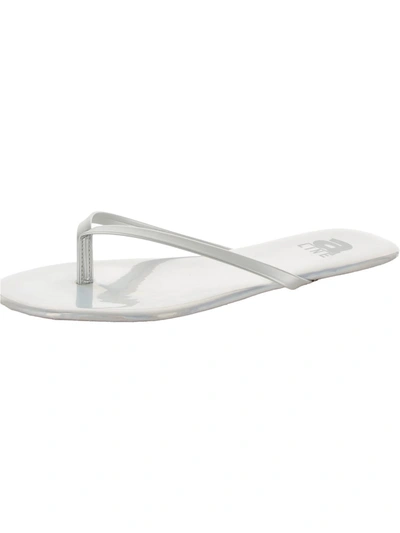 A-line Womens Iridescent Thong Flip-flops In White