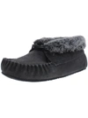 Minnetonka Cabin Womens Suede Faux Fur Booties In Multi