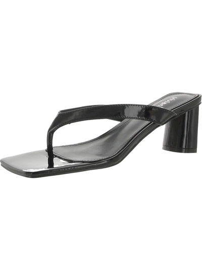 Vivianly Womens Patent Square Toe Heels In Black