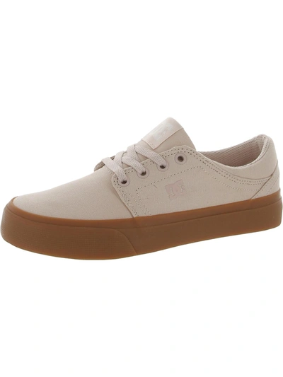 Dc Trase Tx Womens Canvas Lace-up Skateboarding Shoes In White