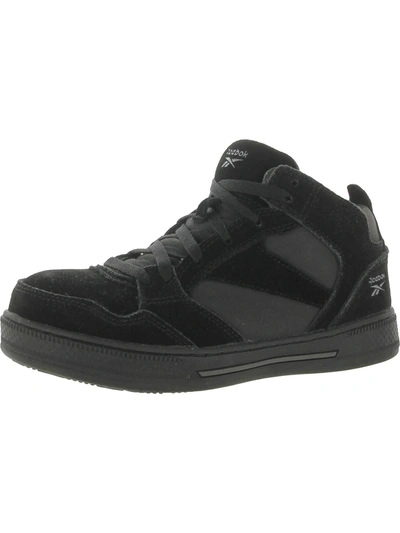 Reebok Dayod Mens Leather Steel Toe Safety Shoes In Black